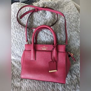Kate Spade NWOT Cameron Street Cranberry Saffiano Leather Mini Satchel